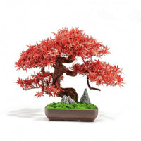 Artificial Bonsai Tree Realistic Fake Potted Plant Maintenance-Complimentary