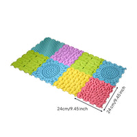 8 Pieces Sensory Foot Mat Non-Slip Interlocking Sensory Tiles Easy to Clean