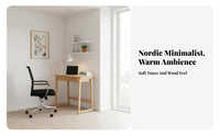 Wooden Desk with Drawers Space-Saving Single-Drawer Wooden Desk for Small areas