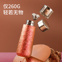 Pure Titanium Insulated Cup with Magnetic Lid, Double-Walled, Tea-Water Separation, Portable for Car and Travel