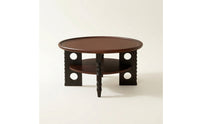 Vintage-Inspired Accent Table with Storage Shelves Ribbed End Table with Storage Shelf Small Sturdy for Reading Corner