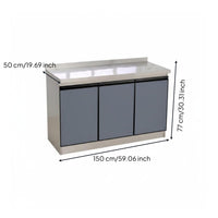 Stainless Steel Kitchen Cabinet Storage Foundation Utility Cabinet Easy to Clean Freestanding Design Suitable for Apartment Dwellers Homeowners Home Utility Room Garage