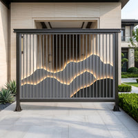 Aluminum Alloy Screen Slat Privacy Screen with Stable Base Decorative Architectural for Homeowners, Landscapers, Courtyard, Garden, Backyard