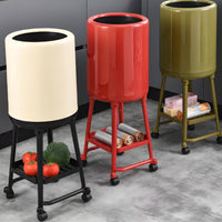 Vertical Standing Trash Bin with Shelf Compact Trash Can with Stand Space-Saving Garbage Can with Inner Inner Bin Modern for Dining Room