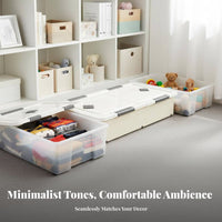Rolling Storage Bin with Lid Wheeled Design Rolling Latching Box Large Capacity