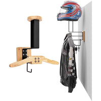 Wooden Tactical Gear Organizer Rack, Wall-Mounted, for Helmets