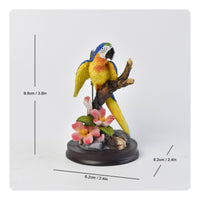 Parrot Figurine Hand-Painted Parrot Statue with Base Resin for Nature Lovers