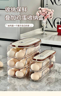 Transparent Double-layer Slide Egg Storage Box for Refrigerator
