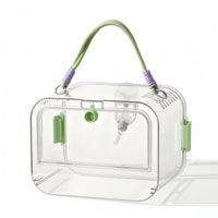 Transparent Hamster Carrier with Water Bottle Compact Portable Hamster Carrier Breathable Carry Case Sturdy for Vet Visits