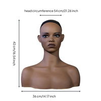 PVC Mannequin Bust Mesh Cap Hairpiece Mannequin Head Shoulder-Length