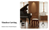 Carved Leg Vanity Seat Vintage Design Music Bench Anti-Slip Feet for Home, Women