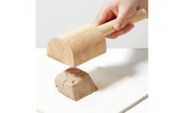 Wooden Pottery Slapping Board Rounded Handle Curved-Face Slapping Board