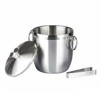 Stainless Steel Ice Bucket Circular Handles Insulated Ice Bucket Carry Handle Beverage Container