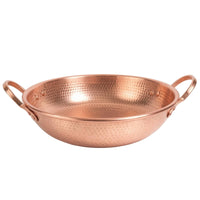 Hammered Copper Pot Oven-to-Table Copper Pot with Loop Handles Wide Cookware for Tabletop Cooking