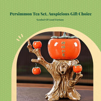Persimmon Ruyi Ceramic Kung Fu Tea Set Gift Box
