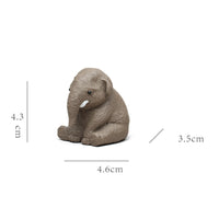 Elephant Tea Pet Miniature Elephant Figurine Small for Desk, Collectors