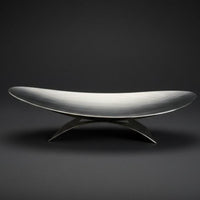 Stainless Steel Fruit Tray Sculptural Oval Fruit Bowl Elevated