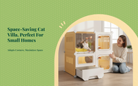 Indoor cat villa with litter box