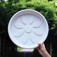 Plant Trays with Leaf Design Drip Tray, Round Plant Saucers for Outdoor Plants, Heavy Duty Pot Stand for Family Gardening Floor Standing Use