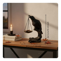 Realistic Black Crow Resin Craft Black Bird Sculpture Easy Setup for Themed Room