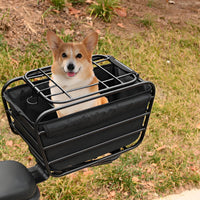 Dog Bike Basket with Metal Frame Sturdy Dog Bike Basket Safe for Bicycles