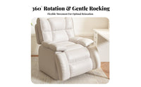 Reclining Armchair Fully Reclinable Rotating Recliner Rocking Function Adjustable Recline for Adults, Living Room, Bedroom