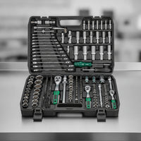 Mechanics Tool Set 216-Piece Automotive Tool Kit Hardened Alloy Steel Steel Socket Set with Case for Home Mechanics, Garage, Workshop