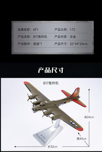 B-17 1:72 Scale Bomber Aircraft Model