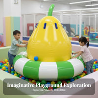 Multi-Activity Inflatable Castle Includes Slide and Seesaw Bounce House Vividly Colored Safety-Focused Design for Children