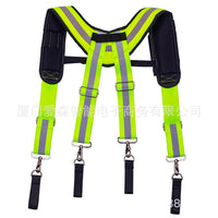 跨境 X型可悬挂工具袋减轻负重的荧光绿反光条背带Tool suspender