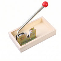 Box-Style Nut Nutcracker Wood Tray Base Walnut Nutcracker Red Knob