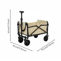 Foldable Wagon Swivel Wheels Collapsible Wagon Compact Fold for Picnics, Outings