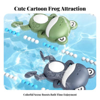 Floats and Swims Wind-up Frog Toy No Battery Needed Swimming Frog Toy Cute Design for Toddlers, Infants, Bathtime