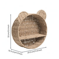 Face Wall Shelf Rattan Wall Mounted Shelf Space Saving Household Organizer