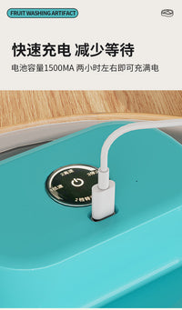 Manual Plastic Fruit and Vegetable Washer and Drainer Basket, 30x30x20cm, Modern Simple Style