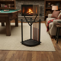 8 Hole Pool Cue Stand Floor Pool Cue Rack Easy to Assemble Game Room Storage