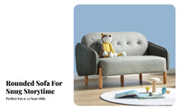 Young Child Two-Seater Sofa Nordic Design 2-Seater childs' Loveseat Dense Foam Foam for Preschoolers, Parents, Living Room