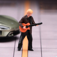 Acoustic Guitarist Figurine Display Use Hand-Painted Resin Figurine Model Scene Figure
