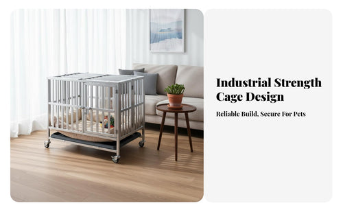 Collapsible Design Stainless Steel Dog Crate Rust-Resistant Folding Dog Kennel Secure Lock Foldable Pet Enclosure Easy to Clean for Indoor