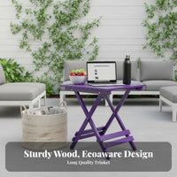 Wooden Folding Table Solid Wood Folding Side Table Foldable Design for Dorm Room