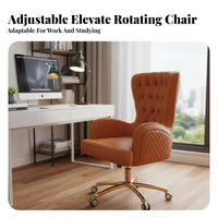 Light Luxury aesthetic Ergonomic Highspine Chair Adjustable Height Computer Seating rotate Function Rolling Desk Seat for Home Office Users, Adults, Students, Study Room, Gaming Setup