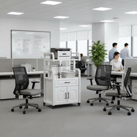 Rolling Storage Cabinet With Wheels Mobile Printer Simple Assembly Multi-Tier Printer Shelf for Study Room
