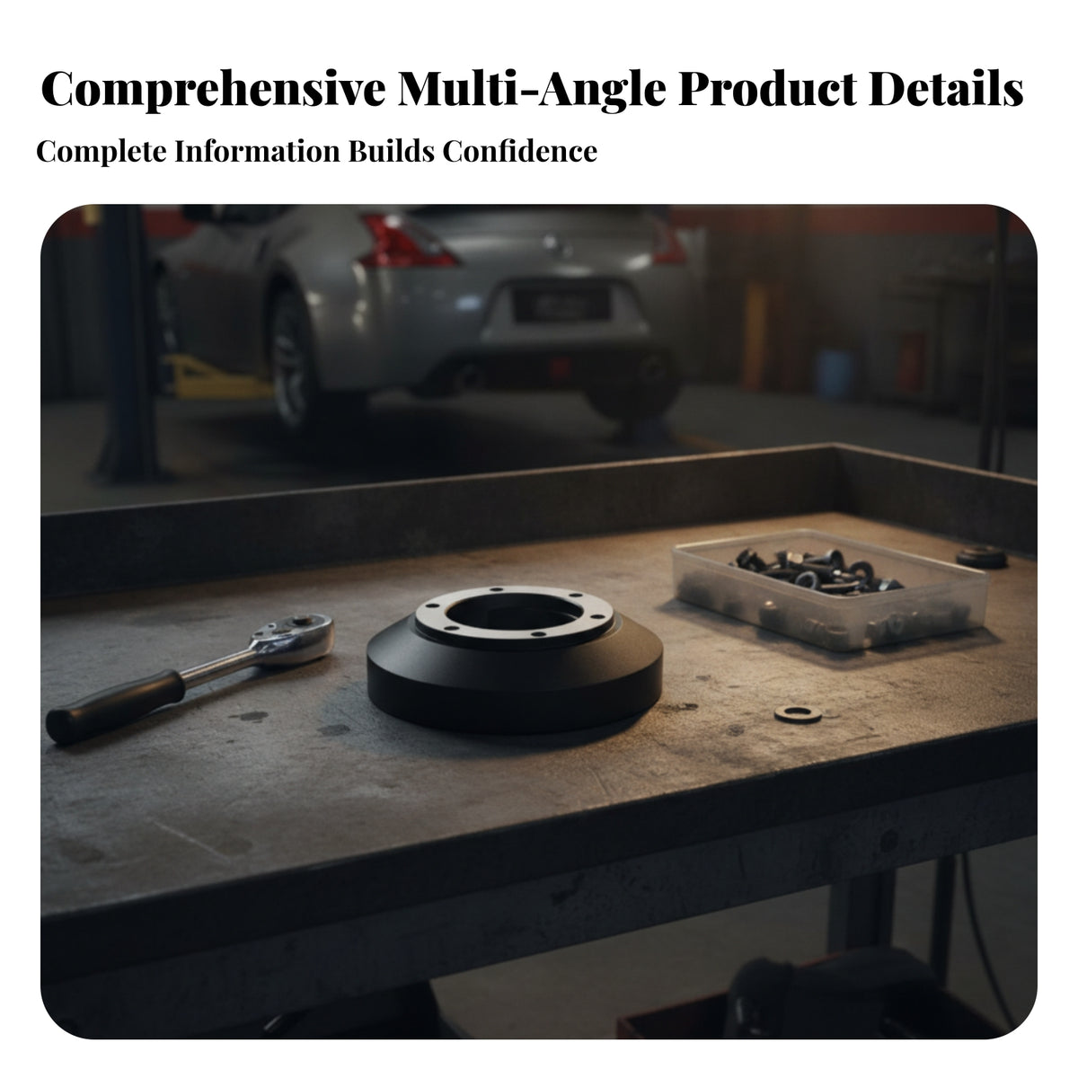 Aluminum Steering Wheel Hub Adapter Black Vehicle Steering Hub Adapter Machined Car Accessory Silver Mounting Collar