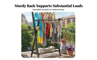 Foldable Single-Rail Clothes Stand Floor-Standing Clothing Rack foldable Simple Design for Homeowners, Dorm Room, Entrymanner