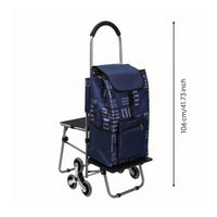 Shopping Cart with Seat Portable for Apartments, Seniors, Shoppers