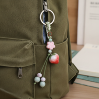 Jingdezhen Ceramic Strawberry Keychain & Bag Charm