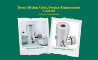 Brass mixing valve, temp control, 1/2"