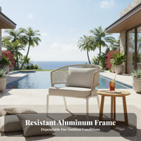 Waterproof 4-Piece Sofa and Armchair Set Rattan Weave Design 4-Piece Woven Sofa Group All-Weather Outdoor Furniture UV-Resistant for Hospitality Businesses, Party Hosts, Garden, Sunroom, rearyard, Balcony