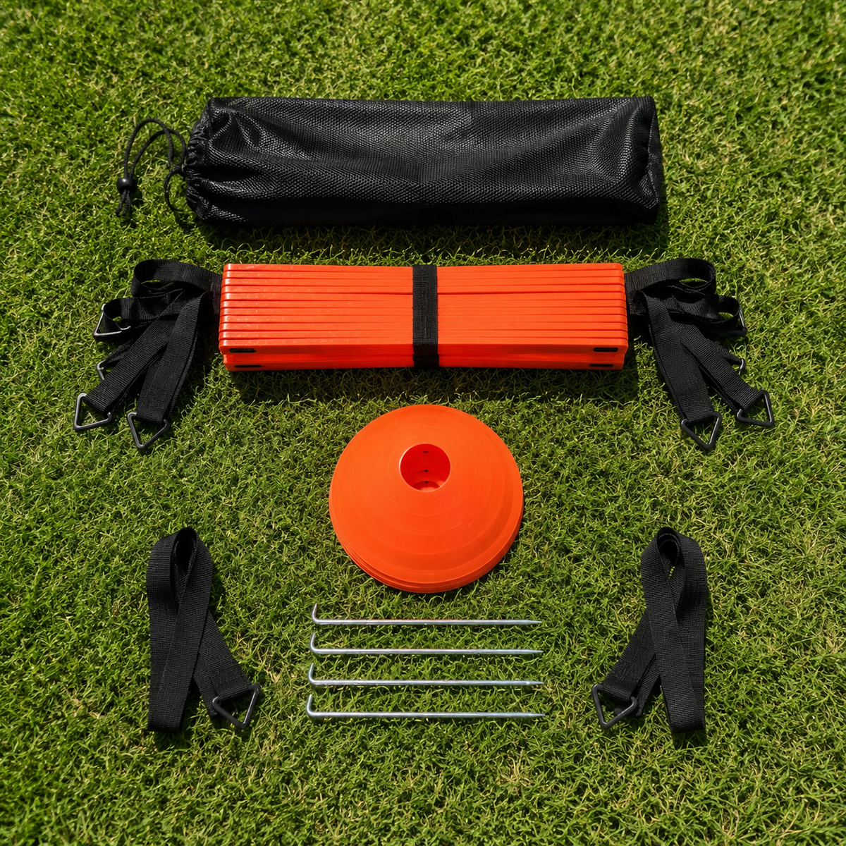 Agility Ladder, Football Training Equipment for Speed Agility Training, Adjustable Polypropylene Rungs, Nylon Straps with Ground Stakes & Carry Bag