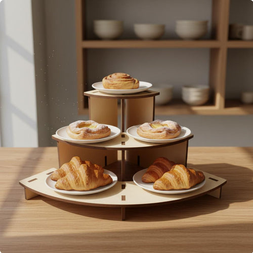 3-Tier Wooden Display Riser Multi-Layer Tabletop Figurine Display for Collectors
